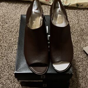 Naturalizer Brown Peep-Toe Mule